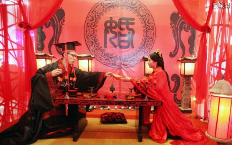 古代皇帝大婚场景图