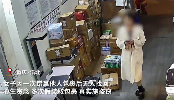 为打扮女子9次偷化妆品包裹